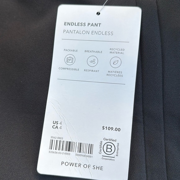 NWT Athleta Endless Black Pants size 4. - Picture 11 of 11